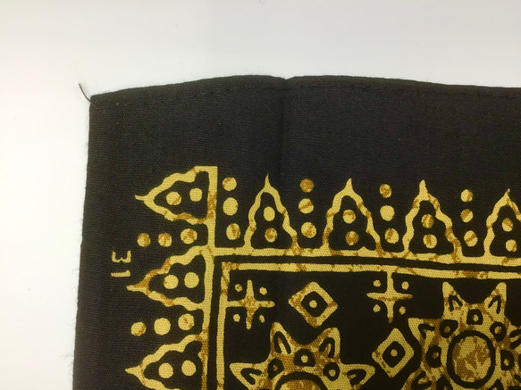 バティックプリントの布　イエローバロン　(黄土色) 8枚目の画像