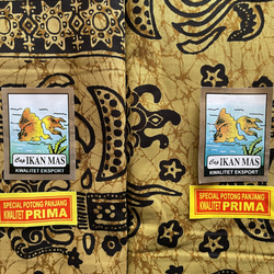 バティックプリントの布　イエローバロン　(黄土色) 2枚目の画像