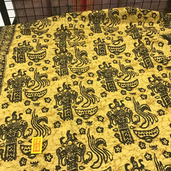 バティックプリントの布　イエローバロン　(黄土色) 5枚目の画像