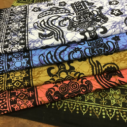 バティックプリントの布　イエローバロン　(黄土色) 11枚目の画像