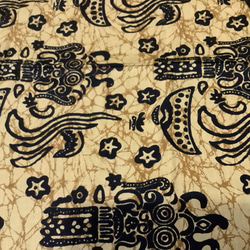 バティックプリントの布　イエローバロン　(黄土色) 12枚目の画像