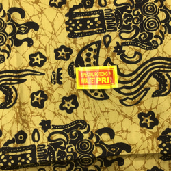 バティックプリントの布　イエローバロン　(黄土色) 9枚目の画像