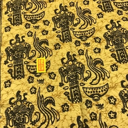 バティックプリントの布　イエローバロン　(黄土色) 4枚目の画像