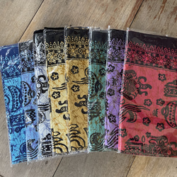 バティックプリントの布　イエローバロン　(黄土色) 15枚目の画像