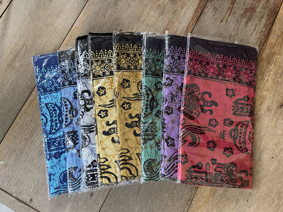 バティックプリントの布　イエローバロン　(黄土色) 15枚目の画像