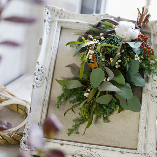 スワッグ(ナンキンハゼのお正月飾り) / しめ飾　スワッグ　花束 スワッグ(ナンキンハゼのお正月飾り) / しめ飾 スワッグ 花束 2wey