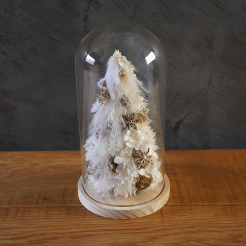 * antique ✵ ガラスドーム *クリスマスツリーと羊さん クリスマスツリー】ホワイトクリスマス glass dome tree/ガラスドーム
