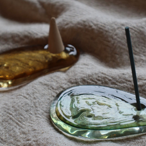 泡沫 お香たて【沖縄・琉球ガラス】 《一輪挿し・花器