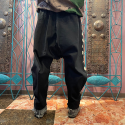 【タイ買付け】サルエルパンツ ドット柄パンツ エスニックパンツ アジアン エスニックファッション 2枚目の画像