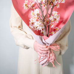 【お部屋でお花見】ラッピング付き啓翁桜10本花束 70cm 3枚目の画像