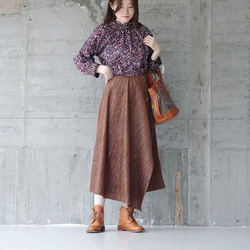 オーロラを身に纏う♡ジュエルカラースカート（23w-07）ブラウン 4枚目の画像