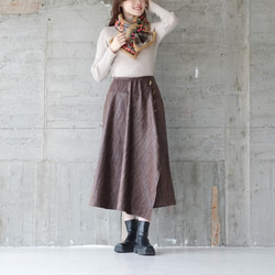 オーロラを身に纏う♡ジュエルカラースカート（23w-07）ダークブラウン 3枚目の画像