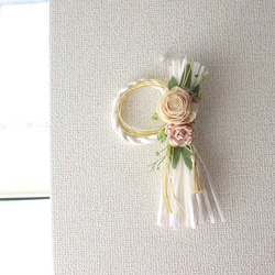 2025お正月のお飾り しめ縄リース ホワイト お値下げ中♪ しめ縄 飾り2025＊ しめ縄リース お正月飾り 新年 白