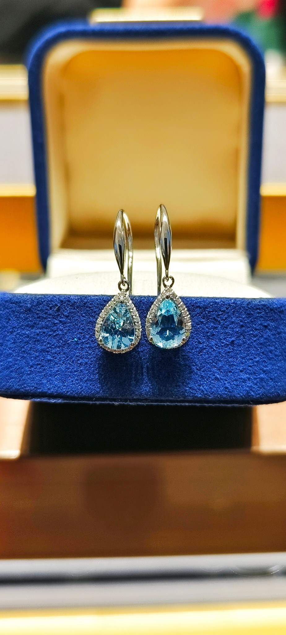 楽天市場】18金 ピアス アクアマリン 18k 天然宝石 K18 ホワイト
