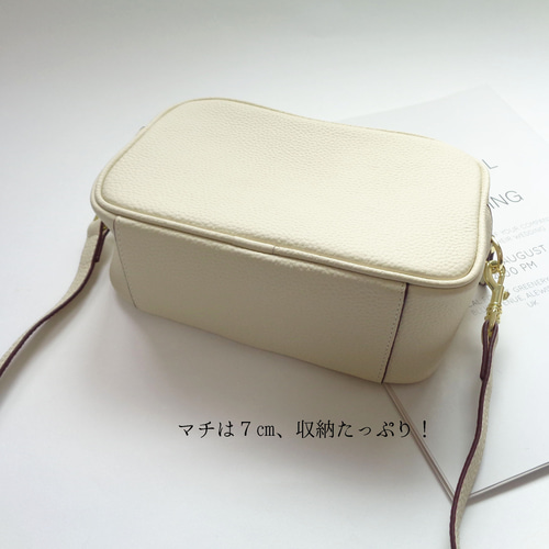 レザー カジュアル ショルダーバッグ ポシェット スクエア 全3色 LA BAGAGERIE ショルダーバッグ バッグ 「レザー×ステッチ