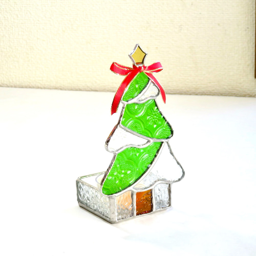 クリスマス早割価格】ステンドグラス ＊クリスマスツリーのキャンドル