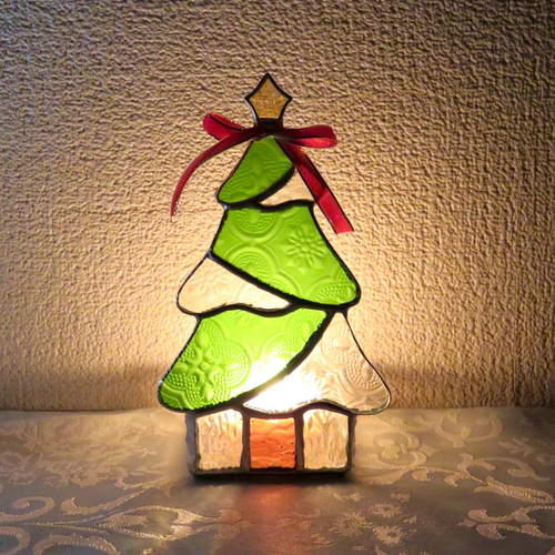 クリスマス早割価格】ステンドグラス ＊クリスマスツリーのキャンドル