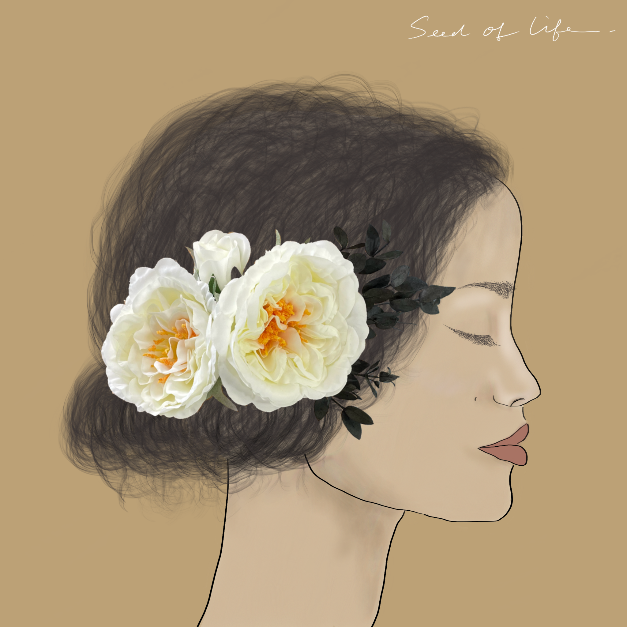 ❁Head Dress❁大輪ローズのヘッドドレス【51018】