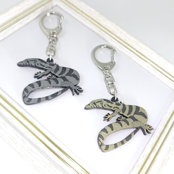 専用ハンドメイド　刺繍　昇華転写　サバンナモニター　キーホルダー　爬虫類 専用ハンドメイド 刺繍 昇華転写 サバンナモニター キーホルダー 爬虫類