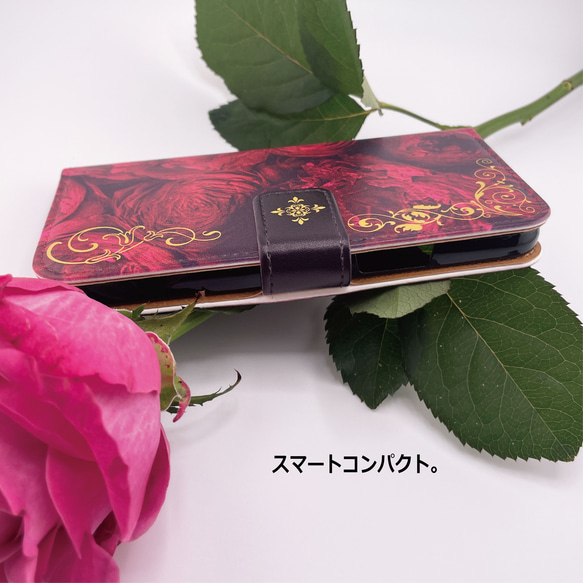 バラの手帳型iPhoneケース　無料イニシャルサービス　無料ギフトラッピング　プレゼントに最適 16枚目の画像