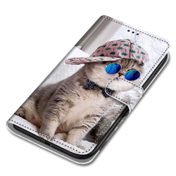 iPhone7 8 SE第2 3世代 手帳型 全面保護 かわいい 猫ちゃん ストラップ付き 2枚目の画像