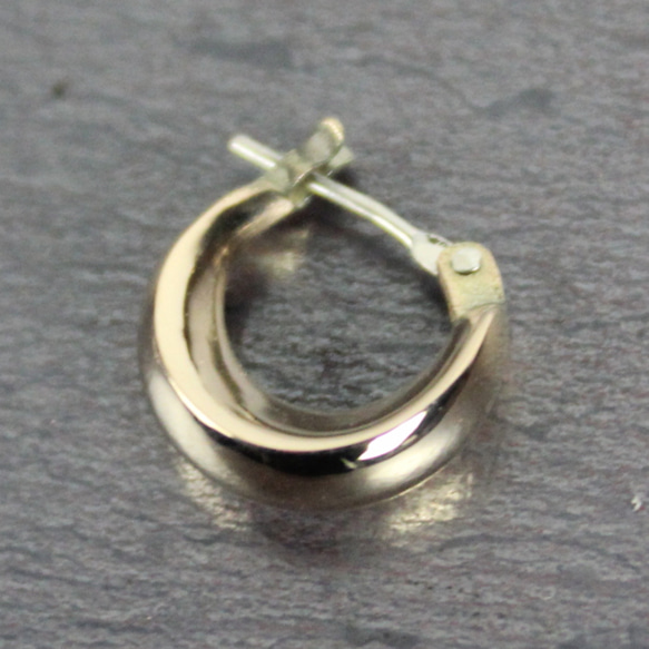 K10 耳環 -Crescent Pierce- (1P) 圈形耳環 K10yellowgold 金色 第2張的照片