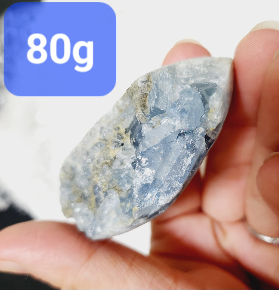 高品質✨セレスタイト 天青石 原石 卵型 クラスター ⑤