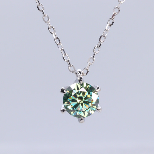 0.5ct モアサナイト 4本爪 ソリティア ネックレス シルバー925