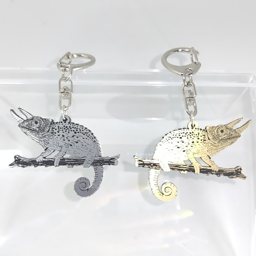 ジャクソンカメレオン カメレオン キーホルダー アクセサリー 爬虫類