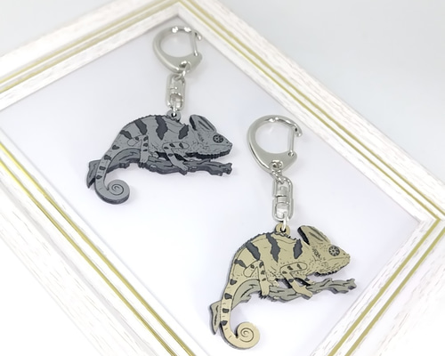 エボシカメレオン カメレオン キーホルダー アクセサリー 爬虫類