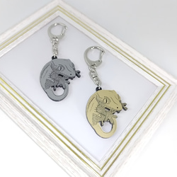 ショウガラゴ 猿 キーホルダー アクセサリー 小動物 両面加工