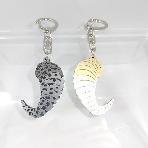 シッポ トカゲ レオパ キーホルダー アクセサリー 爬虫類 両面