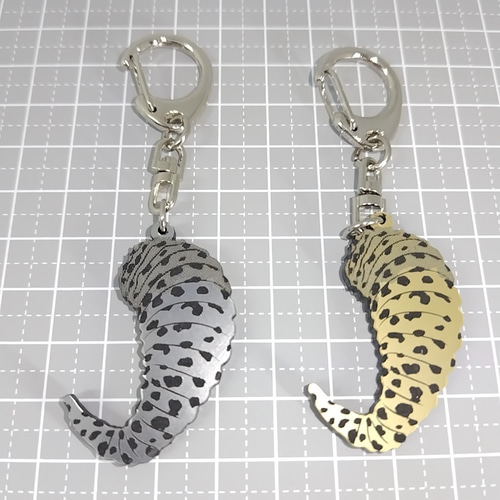 シッポ トカゲ レオパ キーホルダー アクセサリー 爬虫類 両面