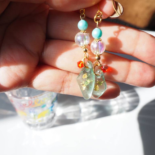 シーガラス ピアス No.95 ピアス（フック・チェーン） Senju 通販 
