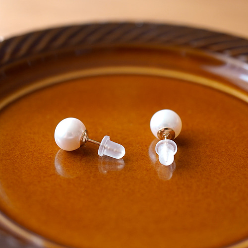 淡水パール（7mm）のピアス 14kgf ピアス（スタッド・一粒