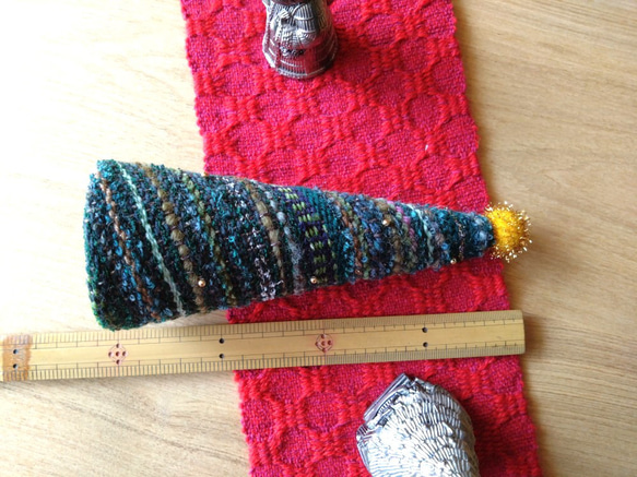 値下げ　ミニクリスマスツリー➁　ミニクリスマスインテリア　手織り布のミニクリスマスツリー　ツリー置物 9枚目の画像