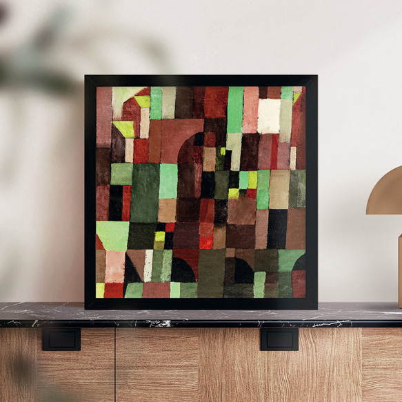 額縁付き] パウル・クレー Architecture red-green アートポスター