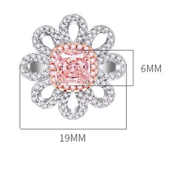 フラワー ライトピンク 高炭素ダイヤモンド キラキラ ゴージャス ヘイローリング 花 ニュアンスカラー シンプル 8枚目の画像