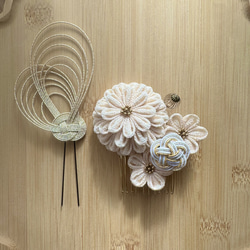 ✳︎アイボリーダリア×タッセル×水引✳︎ コーム MAMO 通販 18008553