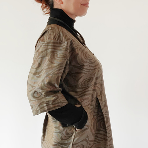 大島紬玉虫織のロングワンピース（着物リメイク） ワンピース 百人一趣