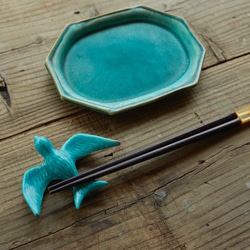 幸せの青い鳥　陶器のオブジェ　箸置き　bs-1 7枚目の画像