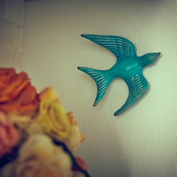 幸せの青い鳥　陶器のオブジェ　　bm-1 5枚目の画像