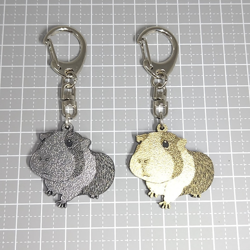 モルモット キーホルダー アクセサリー 小動物 両面加工 キーホルダー