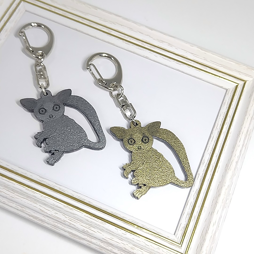 ショウガラゴ　ビーズ刺繍　ハンドメイド　チャーム　キーホルダー　アニマルモチーフ ショウガラゴ ビーズ刺繍 ハンドメイド チャーム キーホルダー