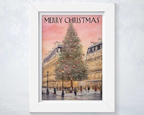 クリスマスツリー　絵　ポスター　St.Raphael　Christmas　広告 クリスマスツリーを飾ってみませんか？」アジア北地域が新しい