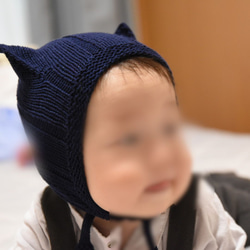 赤ちゃん用　ネコ耳帽子 1枚目の画像