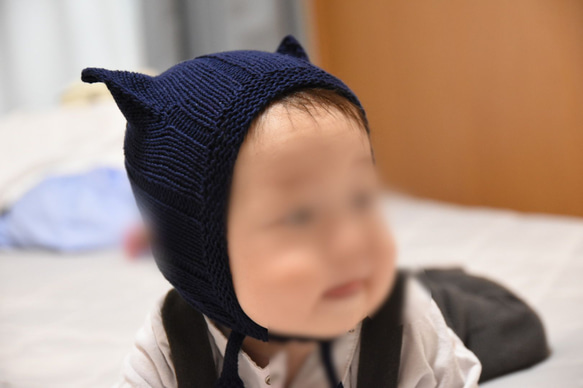 赤ちゃん用　ネコ耳帽子 1枚目の画像