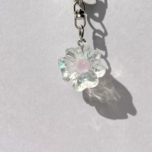 お花の偏光キーホルダー / 氷 / クリスタル / レジン その他 