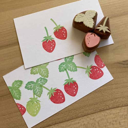 消しゴムはんこNo.375 ちびうさといちご 消しゴムはんこNo.375 ちびうさといちご