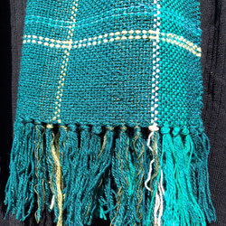 手織り　シルクウールとシルクのやさしいマフラー　作品2385 3枚目の画像
